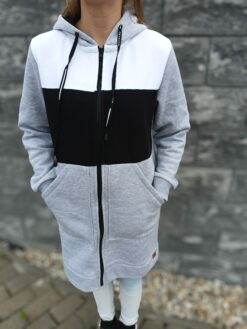 dlhá bavlnená mikina s kapucňou