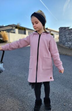 bavlnený kabátik s mašľou a kapucňou